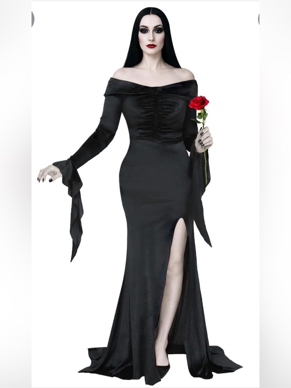 Halloween Womens Gothic Floor Length Costume Off Shoulder Dress